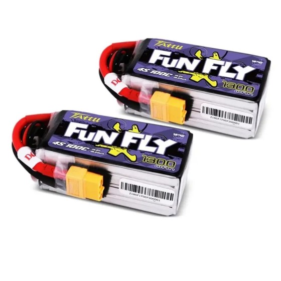 TATTU FUNFLY 1300mAh 1550mAh 1800mAh 3S 4S 11.1V 14.8V 100C Battery XT60 Plug for 250 230 210 180 Size Drone